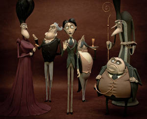 Handmade figures from cartoon Corpse Bride