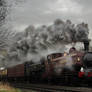 No. L94 and No. 9600 pass Daw Mill Colliery