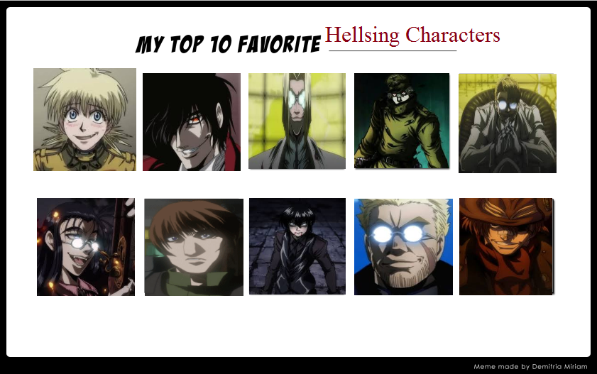 Favorite Characters (What's Yours) : r/Hellsing