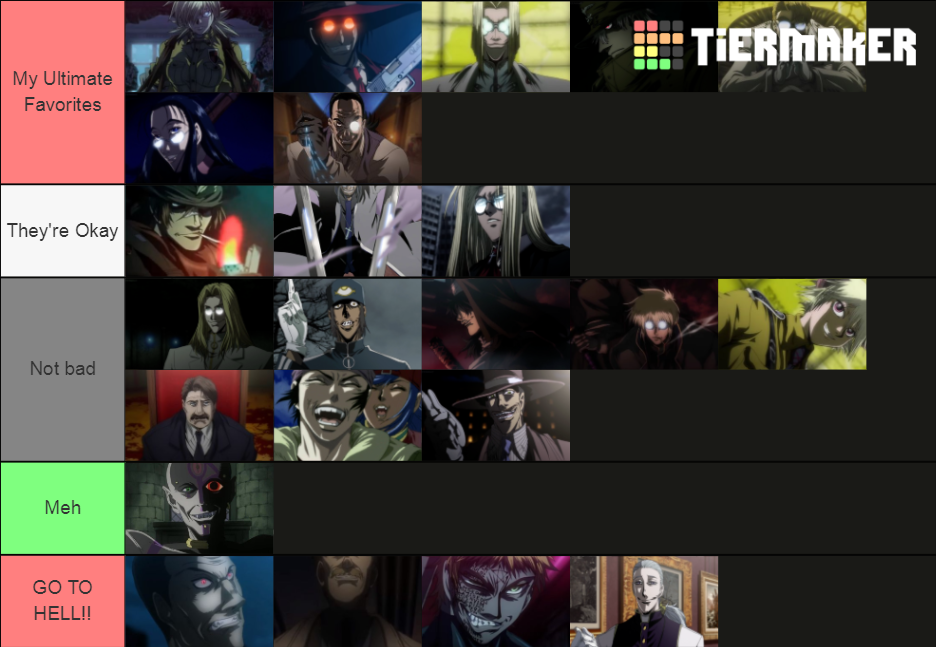 Hellsing All Characters! Tier List (Community Rankings) - TierMaker