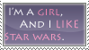 Girl star wars fan stamp