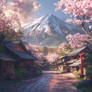 Serene Spring in an Asian Village