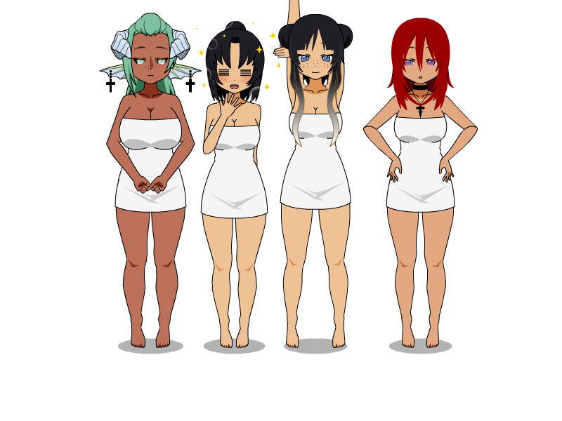 The girls after a day at social hotspring