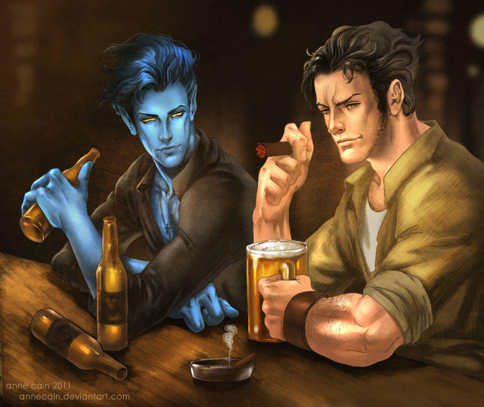 kurt and logan and beer by annecain