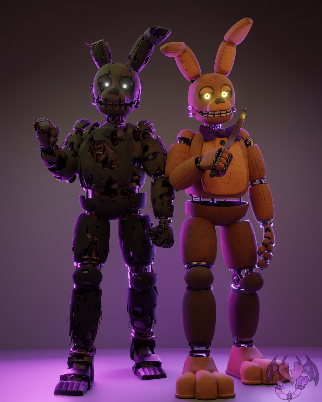 Springbonnie Springtrap and Springbonnie by LaceyPsychoKiller on DeviantArt