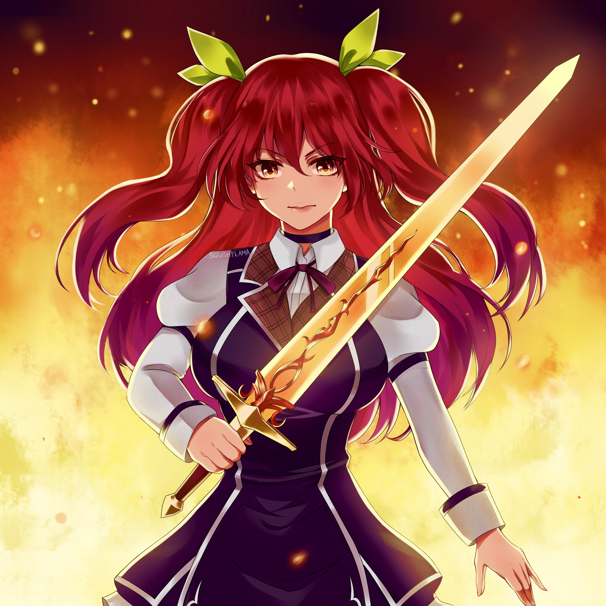 Stella Vermillion vs Shizuku Kurogane. Rakudai Kishi no Eiyuutan