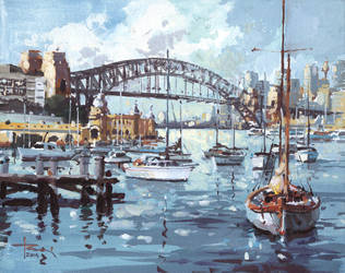 Lavender-Bay-Sydney 2-by-tony-belobrajdic Tempera by artiscon
