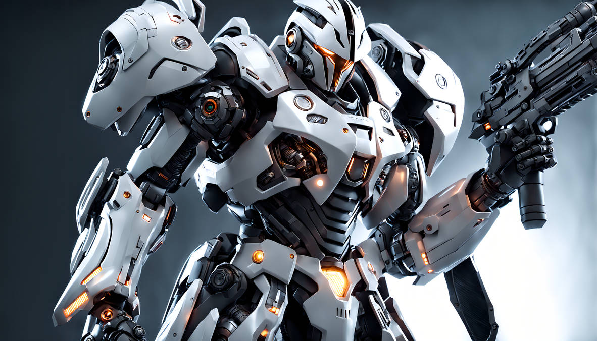 Mecha knight with high tech gun by DeDesignz on DeviantArt