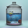 Sea scene in a jar