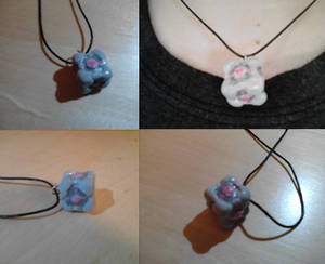 Companion Cube Charm Necklace by CharredPinappleTart Companion Cube Charm Necklace by CharredPinappleTart