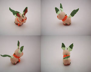 Chibi Leafeon Sculpture by CharredPinappleTart