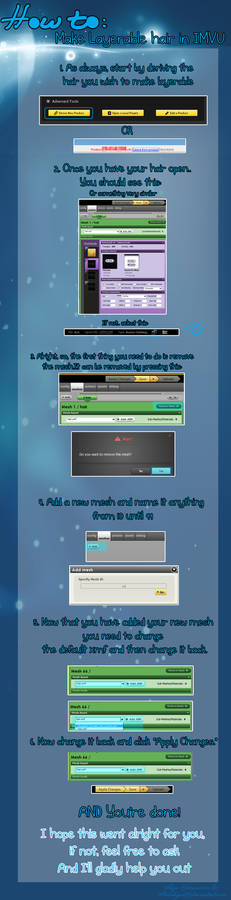 How to layer hair. IMVU dev tutorial.
