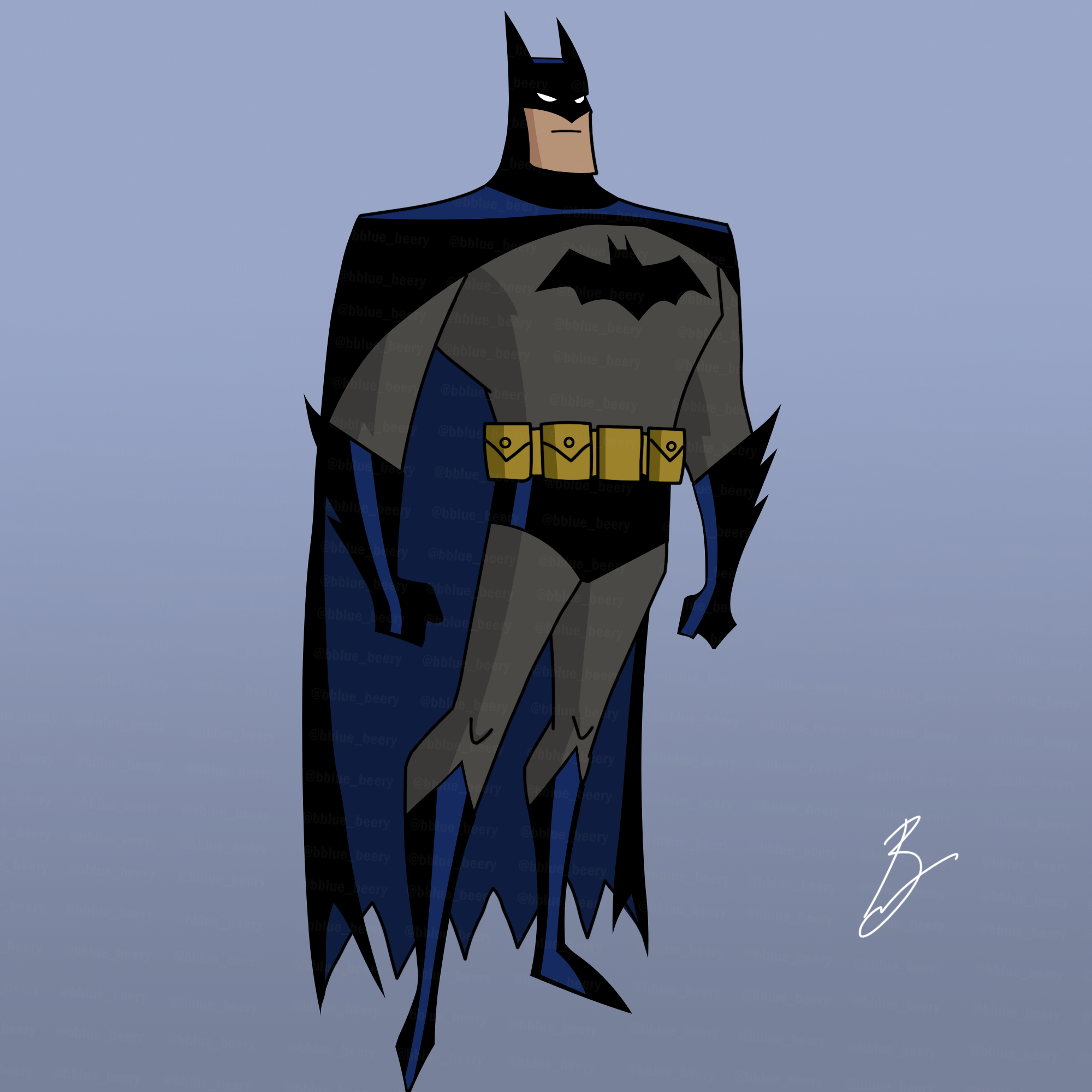 Batman (Bruce Timm Sketch) Justice League Color by BlueBeery19 on DeviantArt