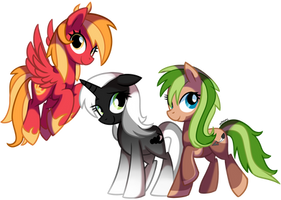 Gust, Dust and Arrow - Pony OC'S