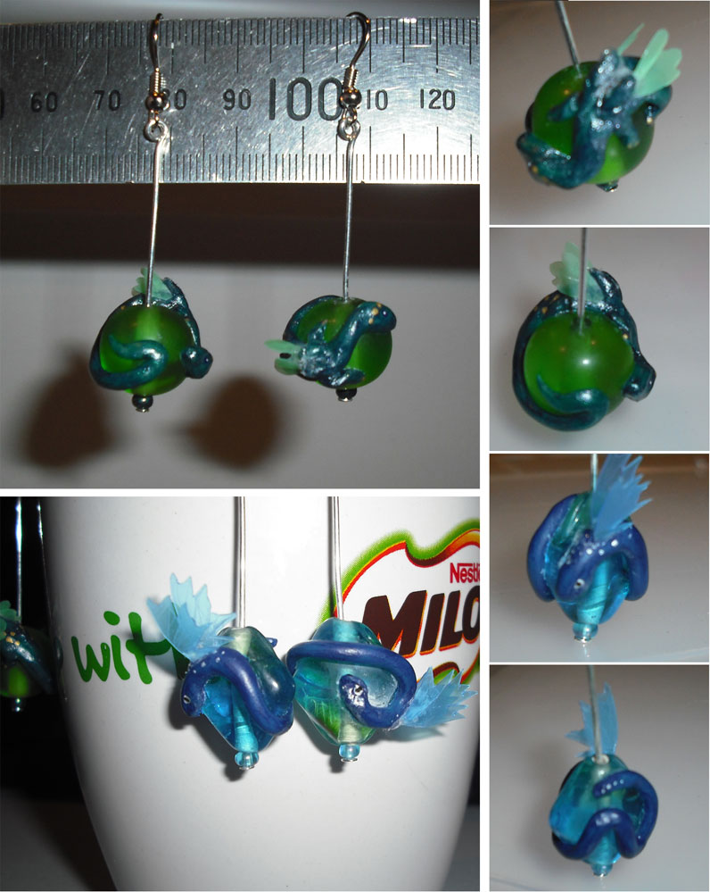 Dragon sprite earrings