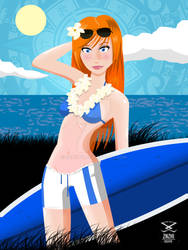 Surfer redhead