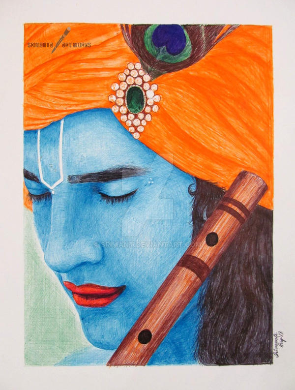 Krishna - Ballpoint Pen