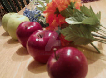 Apples, Flowers Still Life