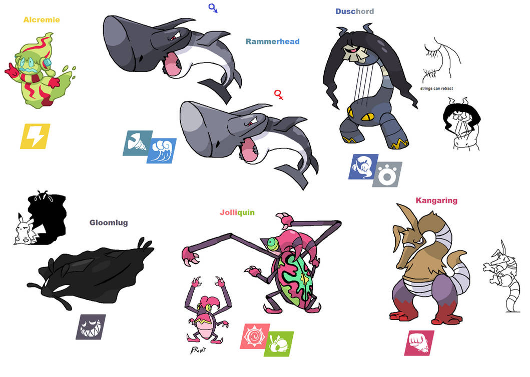 Threading Fakemon Fakemon type challenge row 2 by SharkGuy01 on DeviantArt