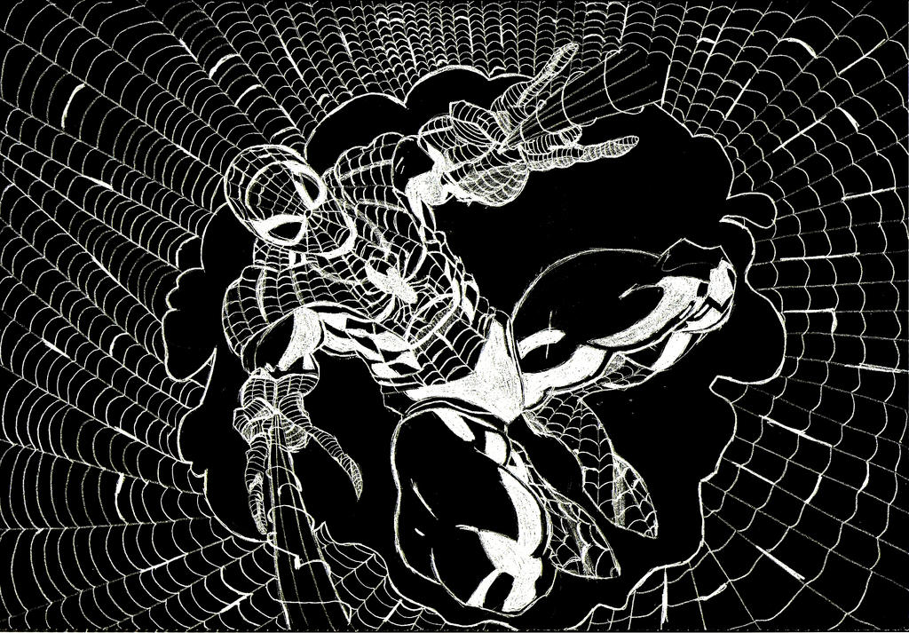Spiderman Black and White by Megumiaraki on DeviantArt