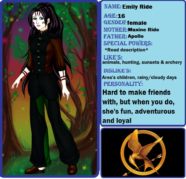 Emily Ride, Daughter of Apollo by MoonlightDragon369 on DeviantArt