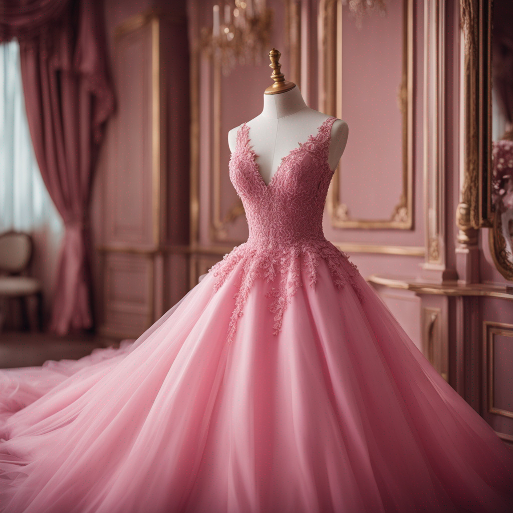 pink prom dress on mannequin Hot Pink Off The Shoulder Satin Corset Prom Dress