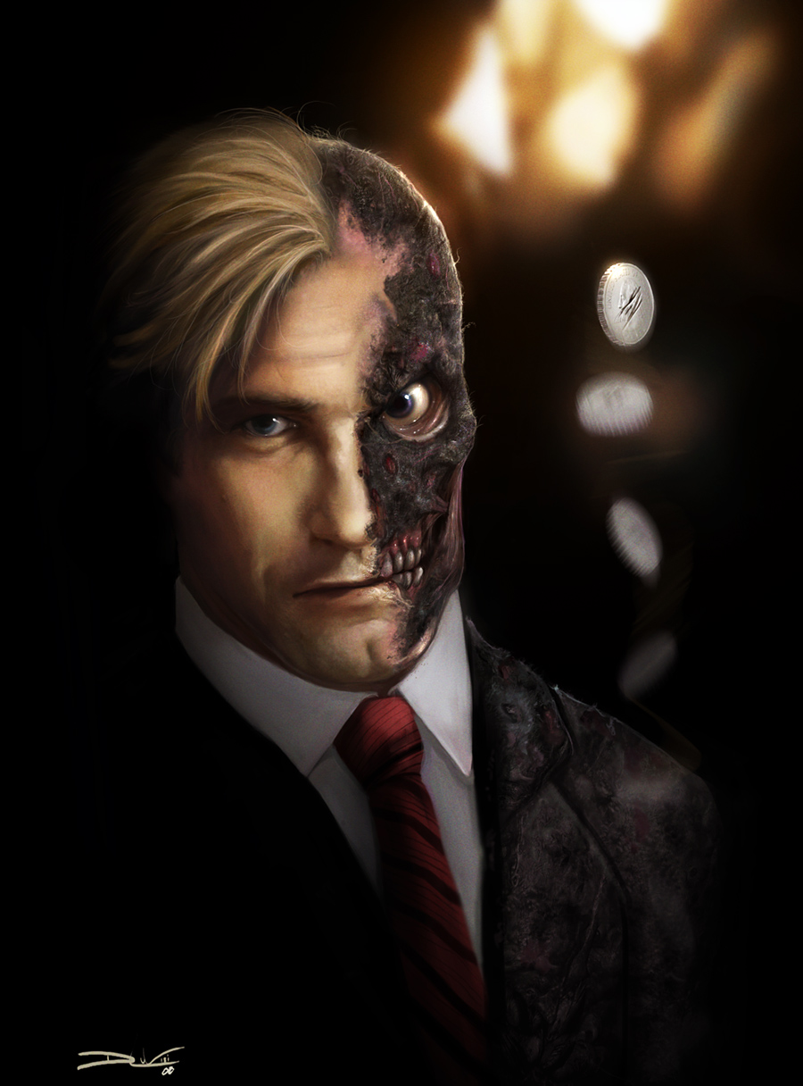 two face dark knight face