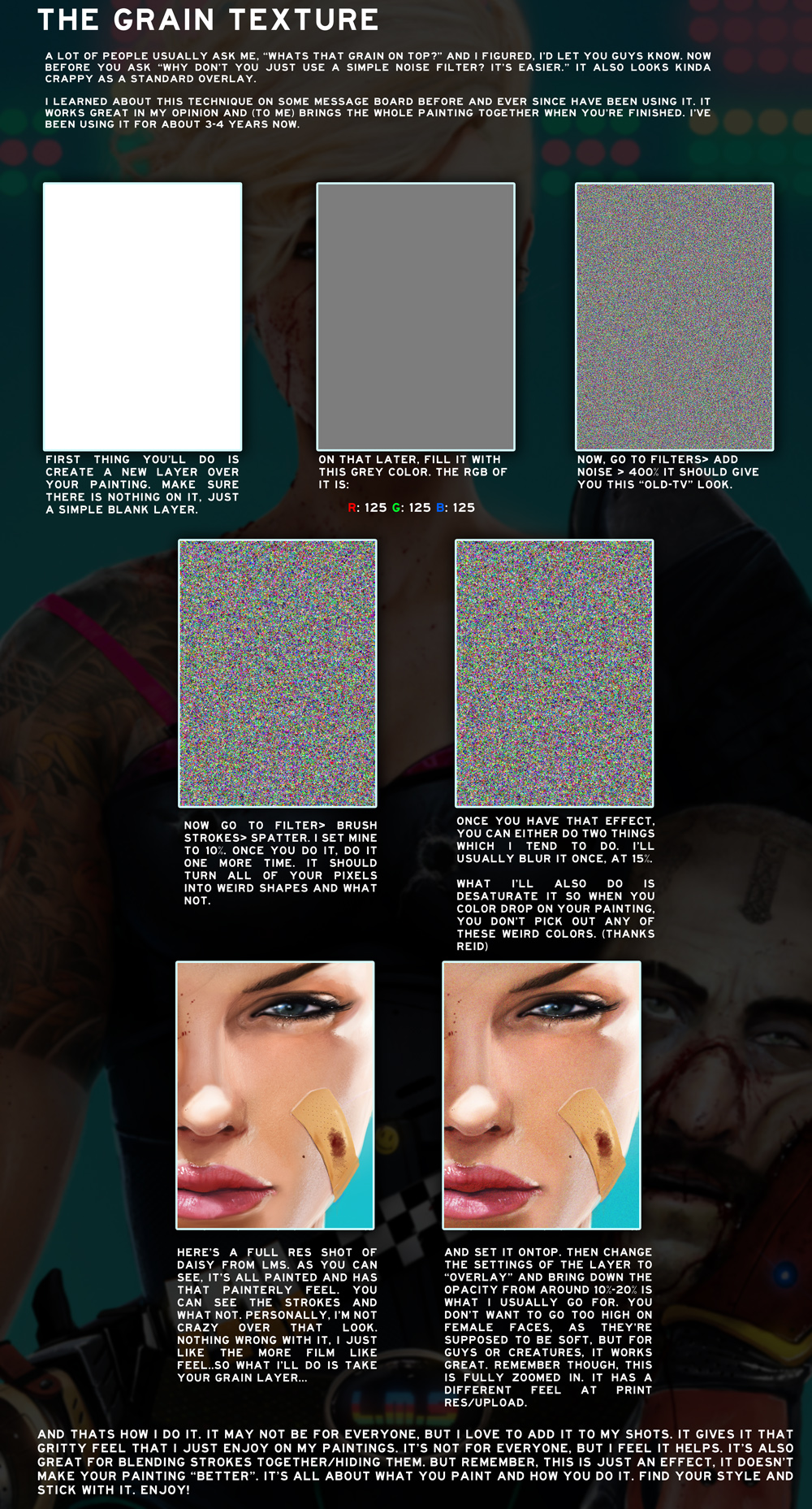 the grain tutorial by danluvisiart on