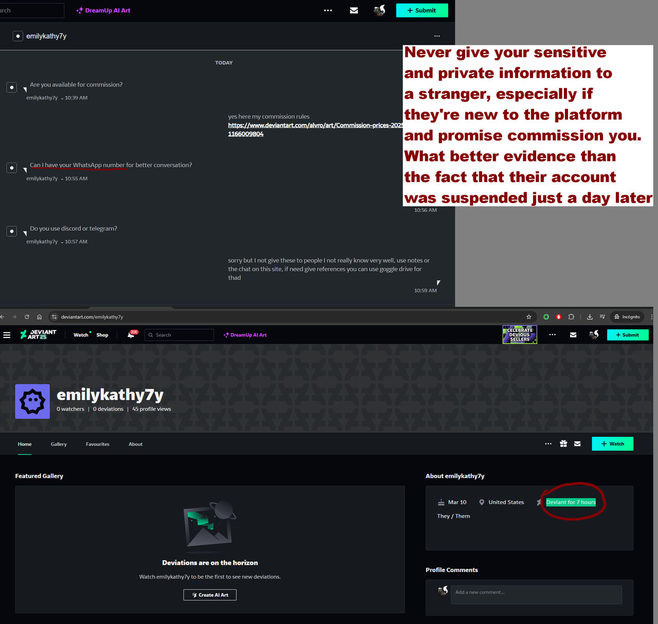 Deviantart Scam Try of a scam by Alvro on DeviantArt