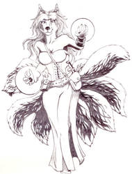 RPG Sketches: The Nine Tailed Goddess