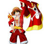Mugiwara no Luffy With New Dress And Flag