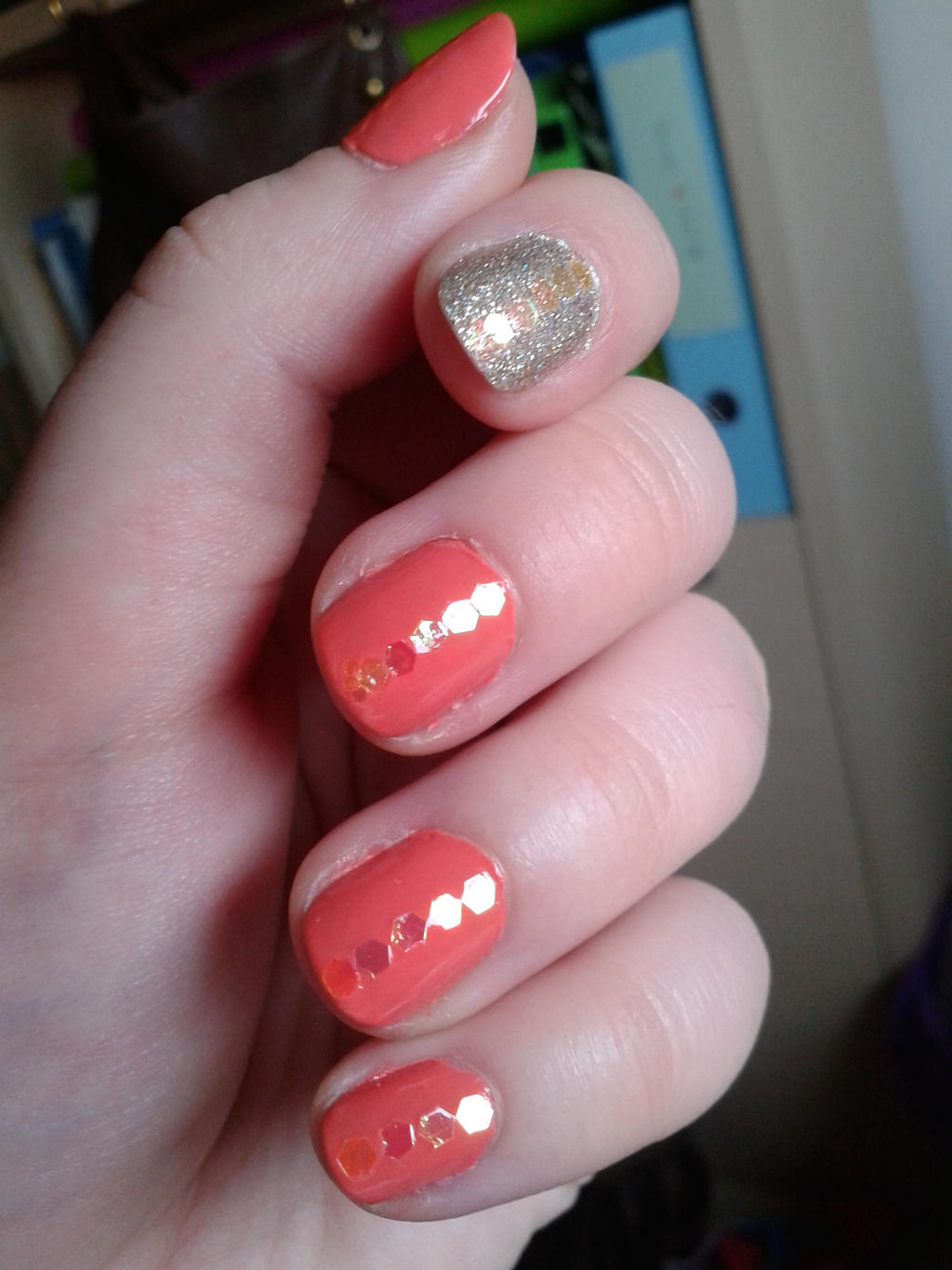 Orange and glitter