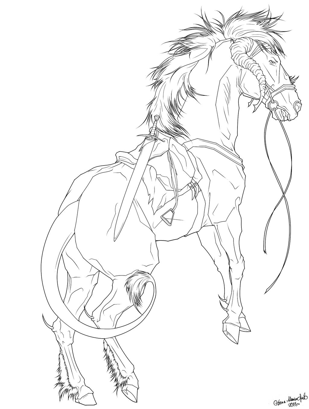Fantasy Horse - Lineart