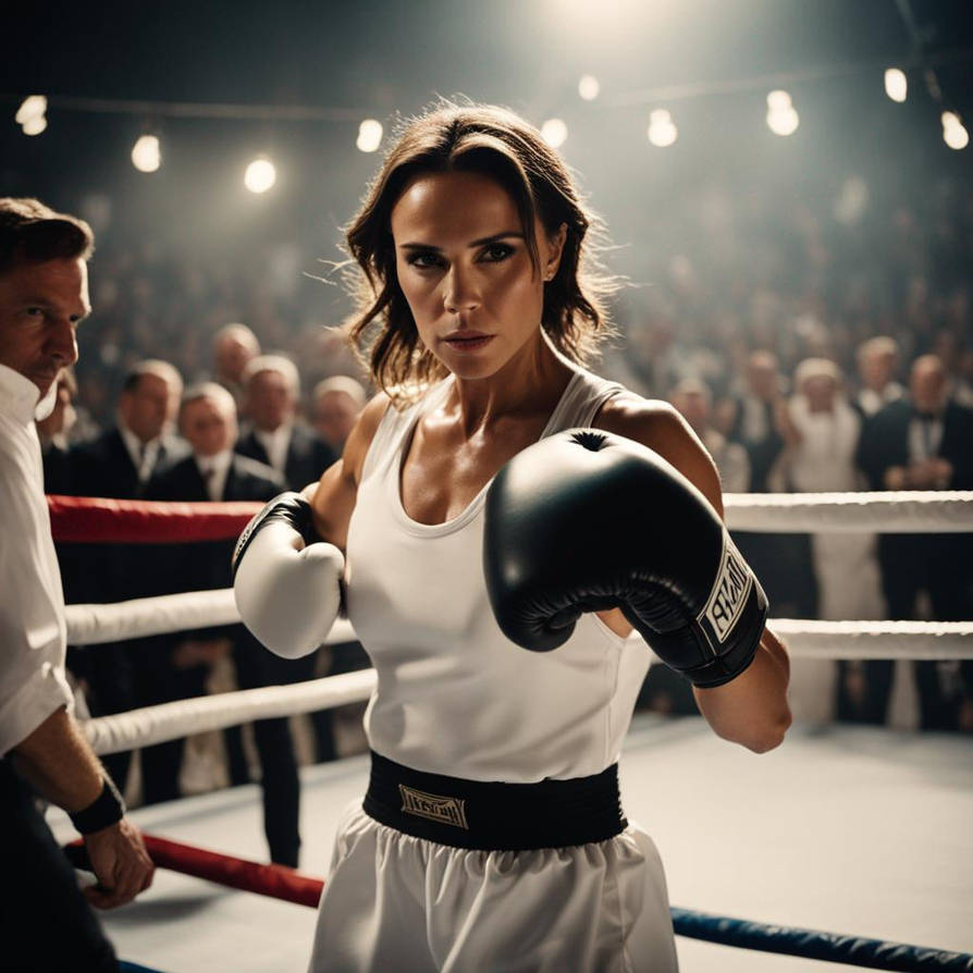Victoria Beckham in a boxing ring dressed in white by Jasonracing on ...