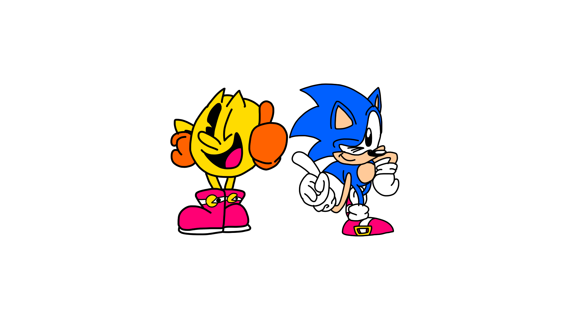 Pac n' Sonic (NO Colors, Transparent) by pacsac1 on DeviantArt