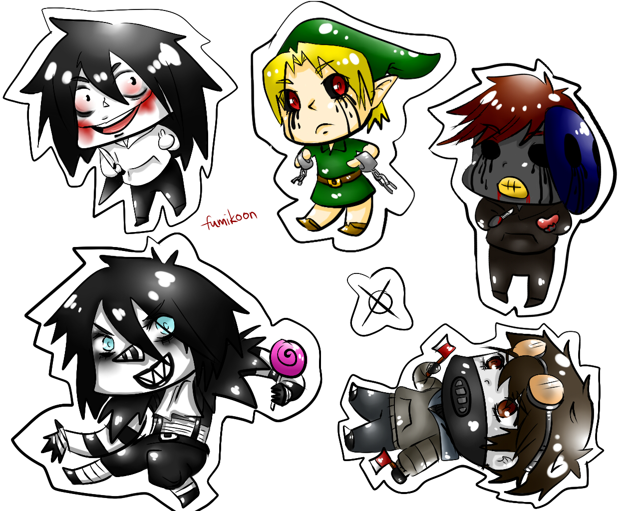 Creepypasta All Characters  Sticker by fantasmahappy