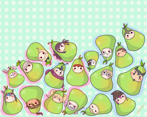 Danganronpa 2 characters but they are pears