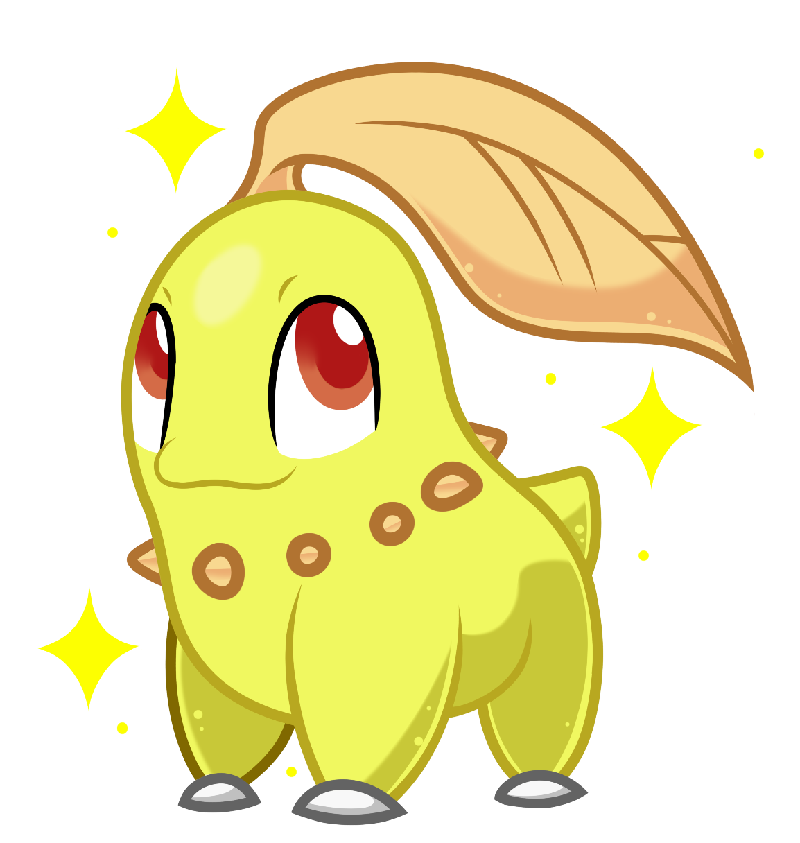 Shiny Chikorita by AngelLightYT on DeviantArt