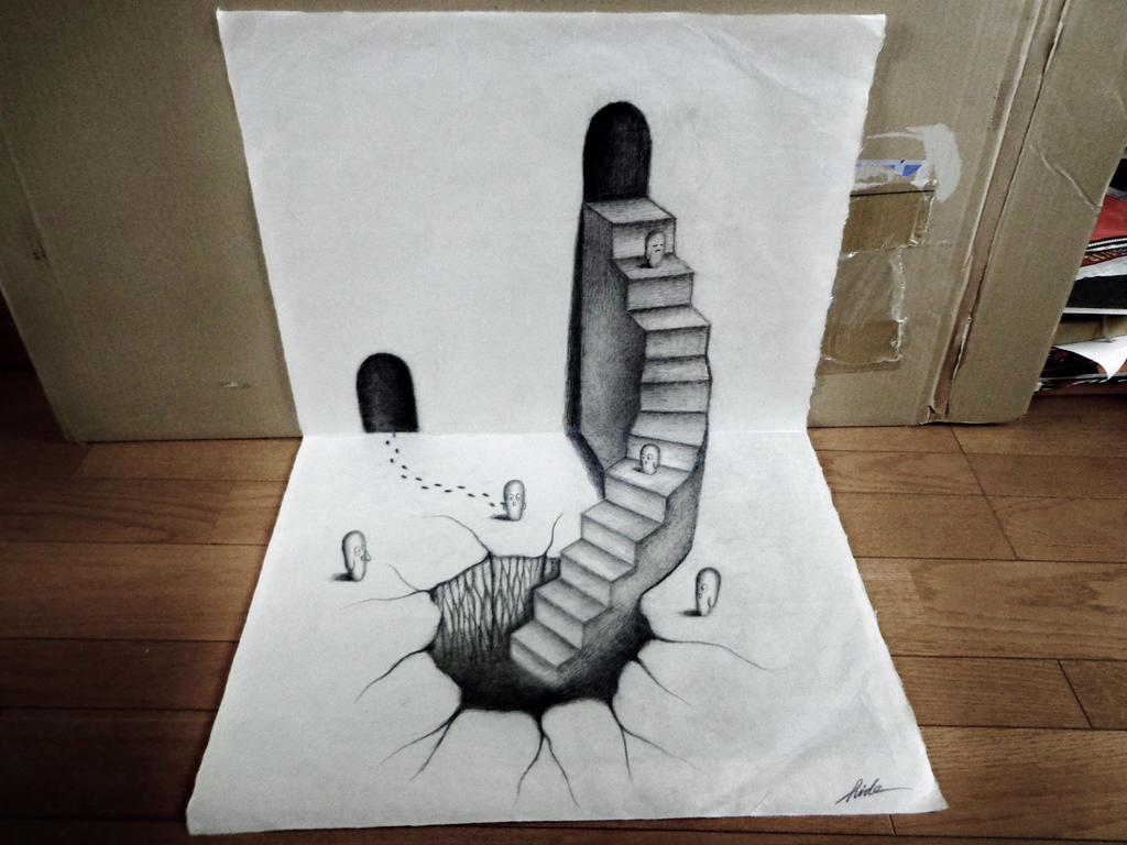 3D Drawing - Hole leading to the underground