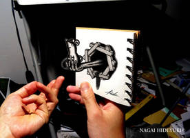 3D Drawing - Mouse jumping out of the sketchbook