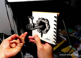 3D Drawing - Mouse jumping out of the sketchbook