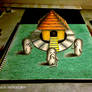 3D Drawing - A colorful house that pops out