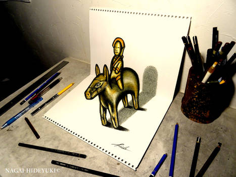3D Drawing - Terracotta Warriors Jumping Out