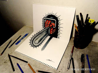 3D Drawing - Chainsaw that pops out