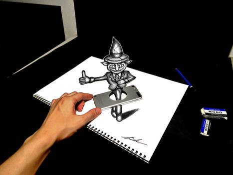 3D Drawing - A monster that penetrates smartphones