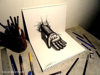 3D Drawing - Mouse jumping out of paper