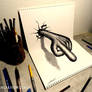3D Drawing - Hand popping out of paper