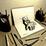 3D Drawing - Snake and Hand