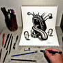 3D Drawing - Popping-out Monster