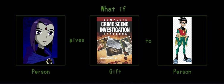 Raven gives Robin crime scene investigation book by Glittertiara on ...